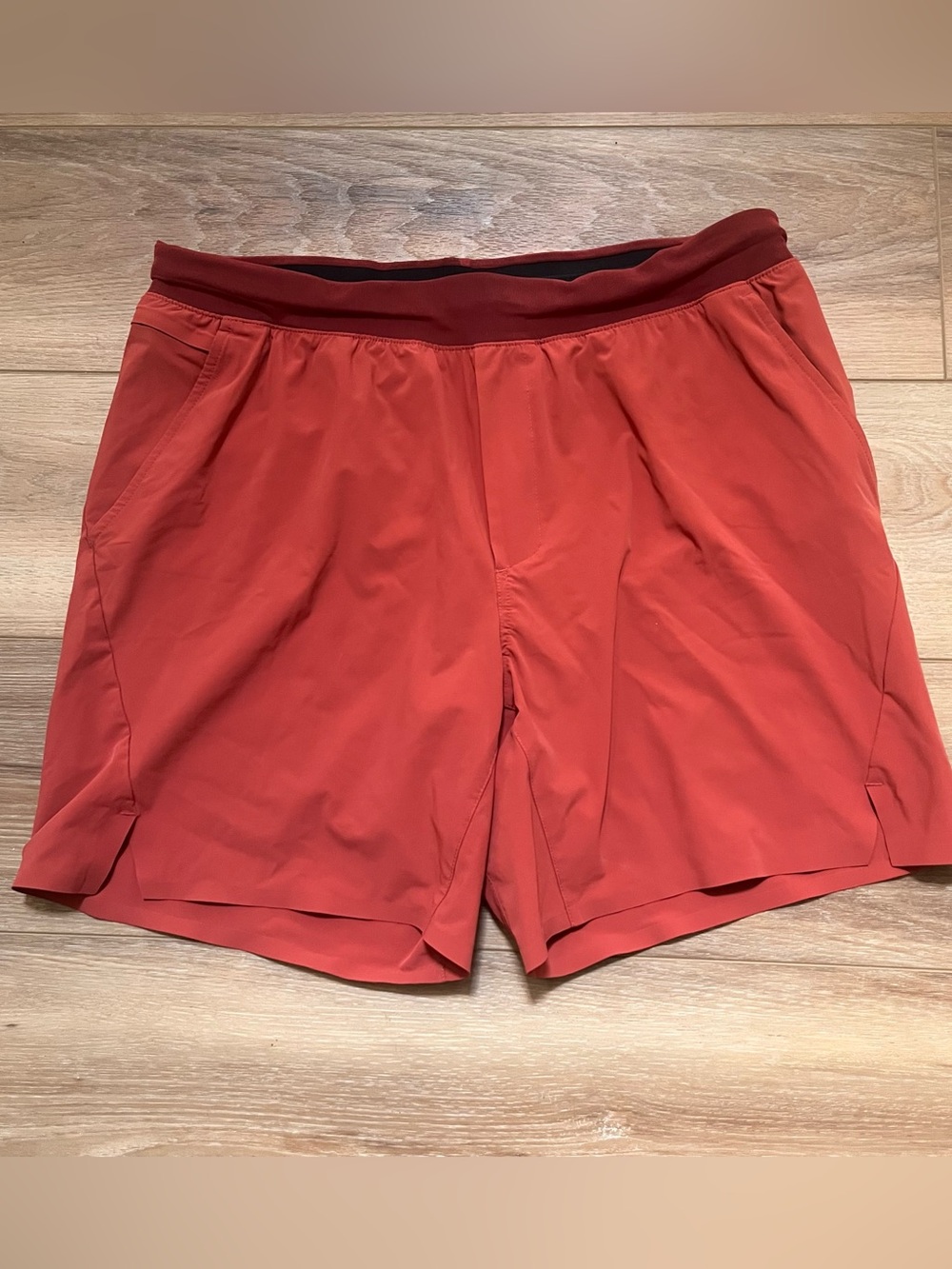 Ten thousand set short 6.5” lined burnt orange running athletic shorts large